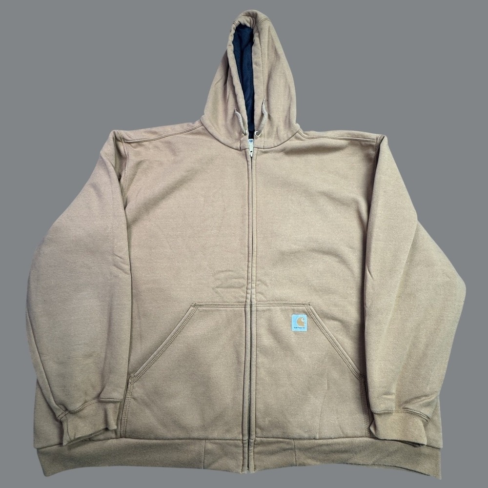 Carhartt Rain Defender Hoodie Mens 4XL Brown Full Zip Thermal Lined 100632-211